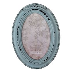 Clayre & Eef Shabby Chic antikolt pasztellkk ovlis asztali / fali fa kpkeret