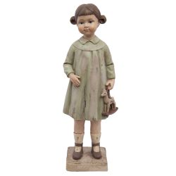 Clayre & Eef Vintage antikolt nosztalgikus dekorfigura kislny hintalval