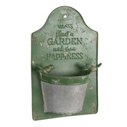 Clayre & Eef Vintage Garden antikolt zld madaras fm fali kasp dszes htlappal