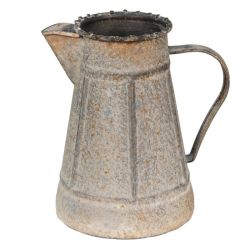 Clayre & Eef Vintage kkkel antikolt szrke bords vas dekor kancs / kanna