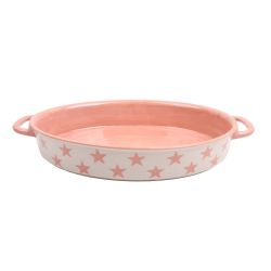 Isabelle Rose Country kzzel festett pasztell rzsaszn / csillagos ovlis kermia sttl
