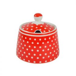 Isabelle Rose Shabby Chic piros alapon fehr pttys porceln cukortart
