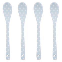 Isabelle Rose Shabby Chic pasztellkk alapon fehr pttys 4 db-os porceln kiskanl szett