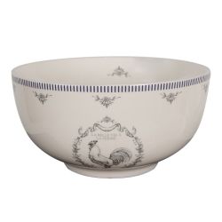 Clayre & Eef Country Devine French Rooster krm alapon kk / szrke kakasos porceln tnyr