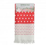  Isabelle Rose Shabby Chic fehr / piros pttys pamut kztrl / konyharuha