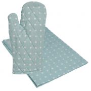  D.C.G.S. Shabby chic pasztell zldeskk pttys pamut ednyfog + konyharuha szett