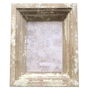  Clayre & Eef Vintage fehrrel antikolt fa vastagkeretes fali / asztali kpkeret (20x25cm)