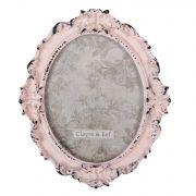  Clayre & Eef Shabby Chic antikolt rzsaszn dszes ovlis asztali / fali kpkeret