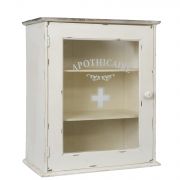  Clayre & Eef Shabby chic antikolt fehr fa gygyszeres vegajts faliszekrny (NAGY)