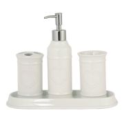  Clayre & Eef Shabby Chic dombor szv mints fehr kermia 4 db-os frdszoba szett