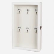  Clayre & Eef Shabby Chic fehr fa fali kulcsos szekrny 6 db szmozott akasztval
