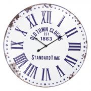 Clayre & Eef Vintage Old Town Clocks fehr / kk rmai szmlapos fm NAGY falira (57cm)