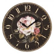  Clayre & Eef Shabby Chic fekete alapon nagy rzss falira