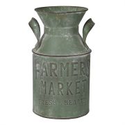  Clayre & Eef Vintage Farmers Market dombornyomott antikolt zld fm dekor kanna