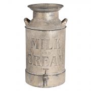 Vintage Milk and Cream antikolt nagy (8L) fém tejeskanna dekor csappal