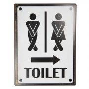  Clayre & Eef Vintage TOILET feliratos ni / frfi figurs fm tbla