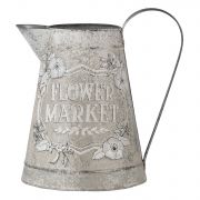  Clayre & Eef Vintage Flower Market antikolt szrke alapon fehr virgmints fm dekor kanna