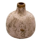  Clayre & Eef Vintage antikolt pasztell rzsaszn mini kermia vza