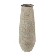  Clayre & Eef Vintage vilgosszrke alapon halvny zld leveles magas kermia vza (40cm)