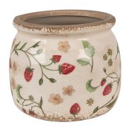  Clayre & Eef Vintage krm alapon eper mints antikolt kermia virgcserp / kasp (M)
