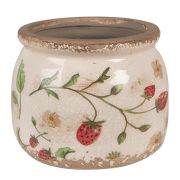  Clayre & Eef Vintage krm alapon eper mints antikolt kermia virgcserp / kasp (S)