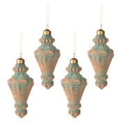  Clayre & Eef Vintage antikolt rz / zld fggdsz szett vegbl (14cm)