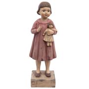  Clayre & Eef Vintage nosztalgia dekorfigura kislny babval