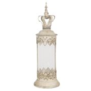  Clayre & Eef Shabby Chic antikolt fehr fm csipks dszes gyertyatart / lanterna