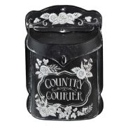  Clayre & Eef Vintage Country Courier antikolt fekete alapon fehr mints fm postalda