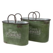  Clayre & Eef Vintage Fresh Flowers antikolt zld 2 db-os nagy fm kasp szett