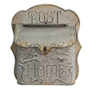  Clayre & Eef Vintage kkkel antikolt szrke dombornyomott Post / Home feliratos fm postalda