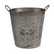  Clayre & Eef Vintage antikolt szrke dombor mhecske mints nagy fm vdr / kasp (35cm)