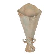  Clayre & Eef Brocante stlus antikolt pasztell szrks zld fali fm virgtart fm (32 cm)