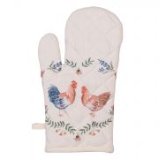  Clayre & Eef Chicken & Rooster vajszn alapon farm llatos / virgos steppelt pamut ednyfog keszty