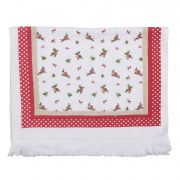  Clayre & Eef Shabby Chic kis piros rzss / kocks pamut konyharuha / kztrl