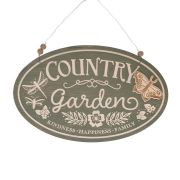  D & D Country Garden zldesszrke alapon gravrozott fa dekor tbla