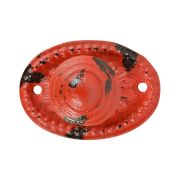  E. Design Vintage antikolt piros ntttvas btorfoganty / gomb