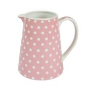  Isabelle Rose Shabby Chic pasztell rzsaszn alapon fehr pttys porceln tej / citrom kint