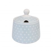 Shabby Chic pasztellkk alapon fehr pttys porceln cukortart