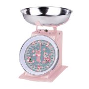  Isabelle Rose Shabby Chic Julia szrke alapon rzss ellapos / rzsaszn konyhai mrleg 3kg-ig