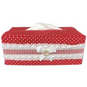  Silverpoint Shabby Chic piros alapon pttys / kocks szlcsipks textil dobozos paprzsebkend huzat