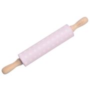  Isabelle Rose Vintage pasztell rzsaszn alapon fehr pttys szilikon / fa sodrfa
