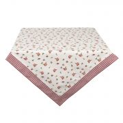  Clayre & Eef Shabby Chic Romantic Roses rzss / piros kocks pamut asztaltert (180x130)