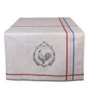  Clayre & Eef Country Devine French Rooster kk/piros/bzs kakasos pamut asztali fut / tert